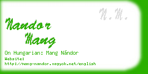 nandor mang business card